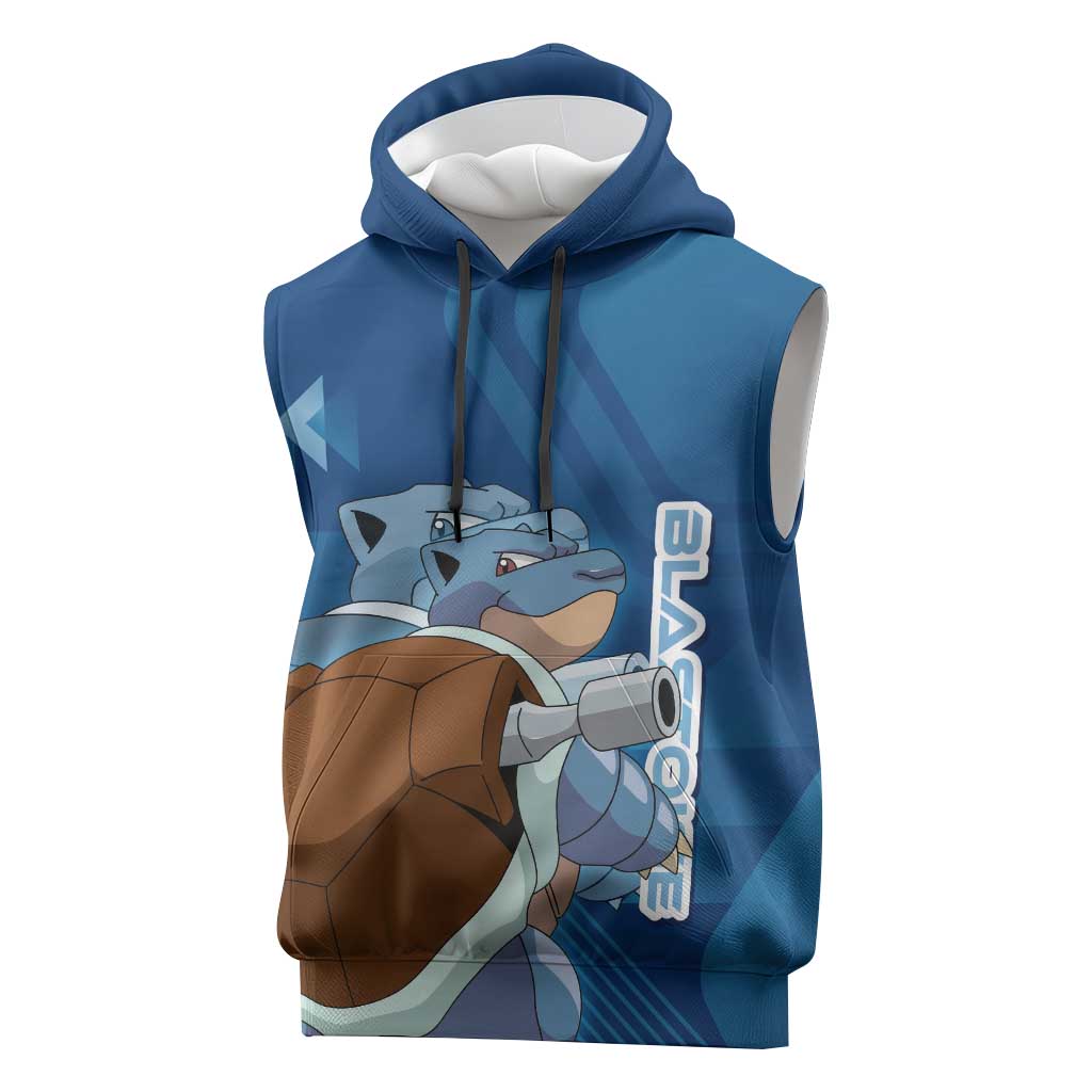 Blastoise Poké Sleeveless Hoodie Tech Armor Anime Wave Style