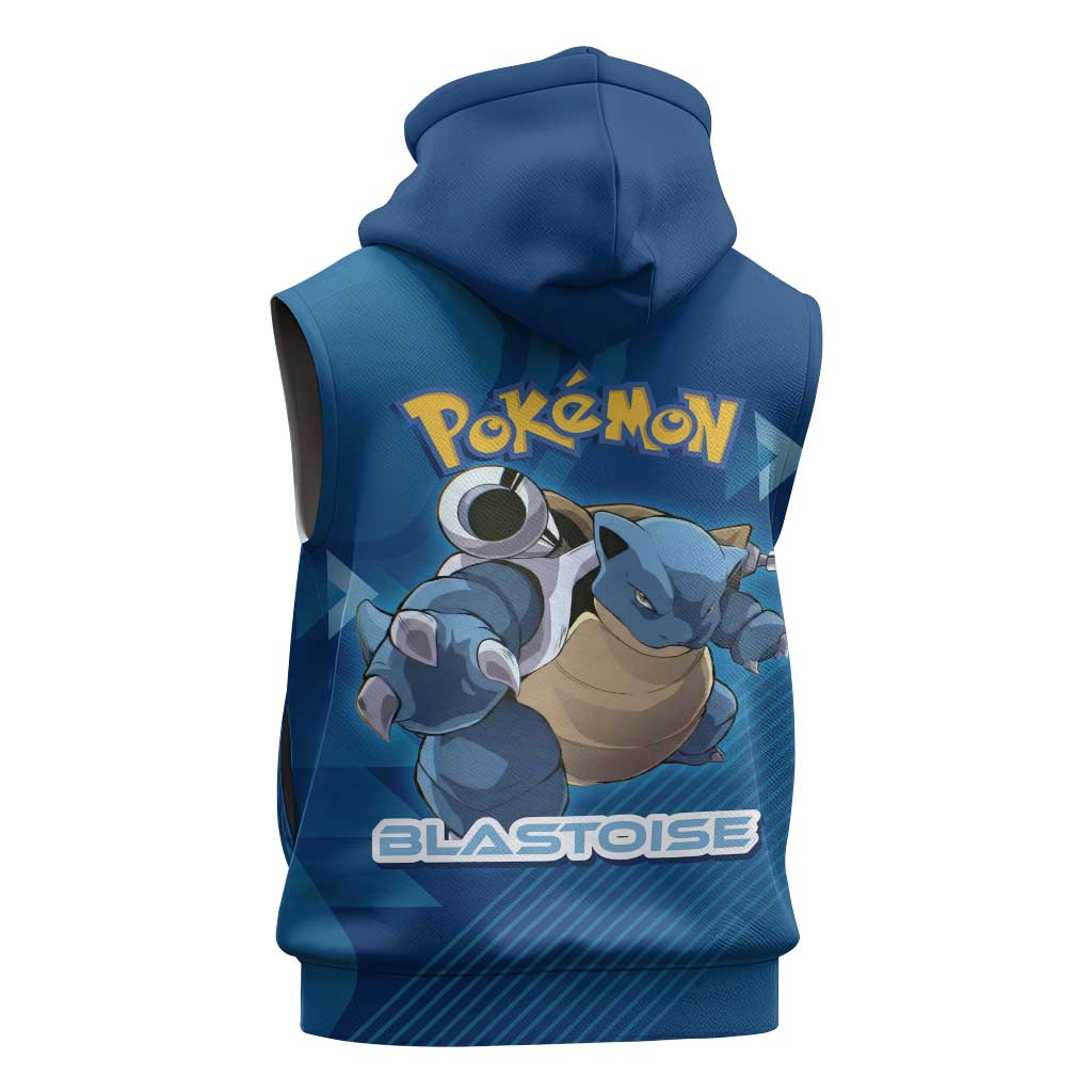Blastoise Poké Sleeveless Hoodie Tech Armor Anime Wave Style