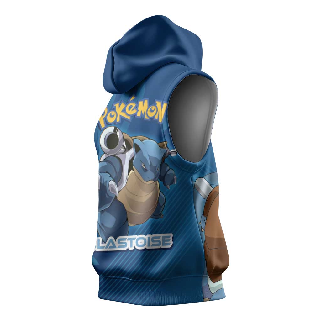 Blastoise Poké Sleeveless Hoodie Tech Armor Anime Wave Style