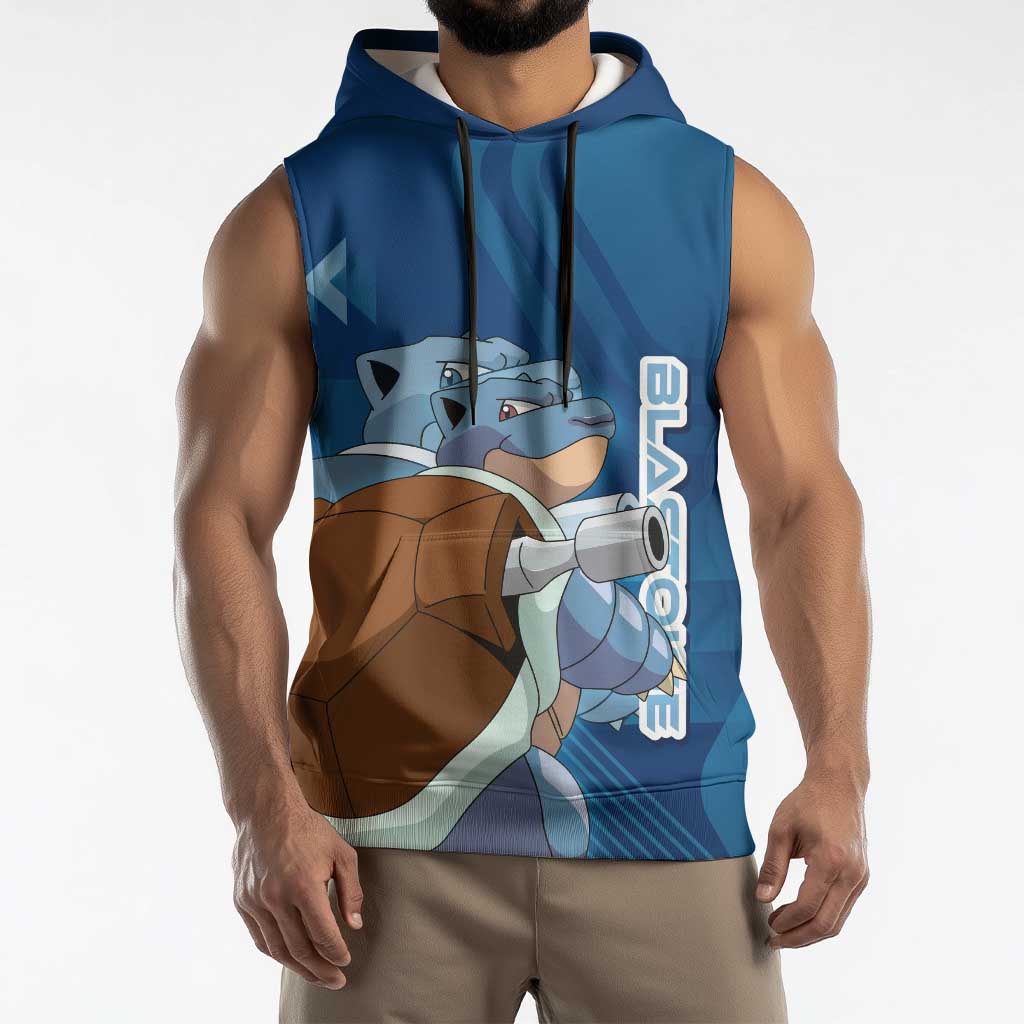Blastoise Poké Sleeveless Hoodie Tech Armor Anime Wave Style