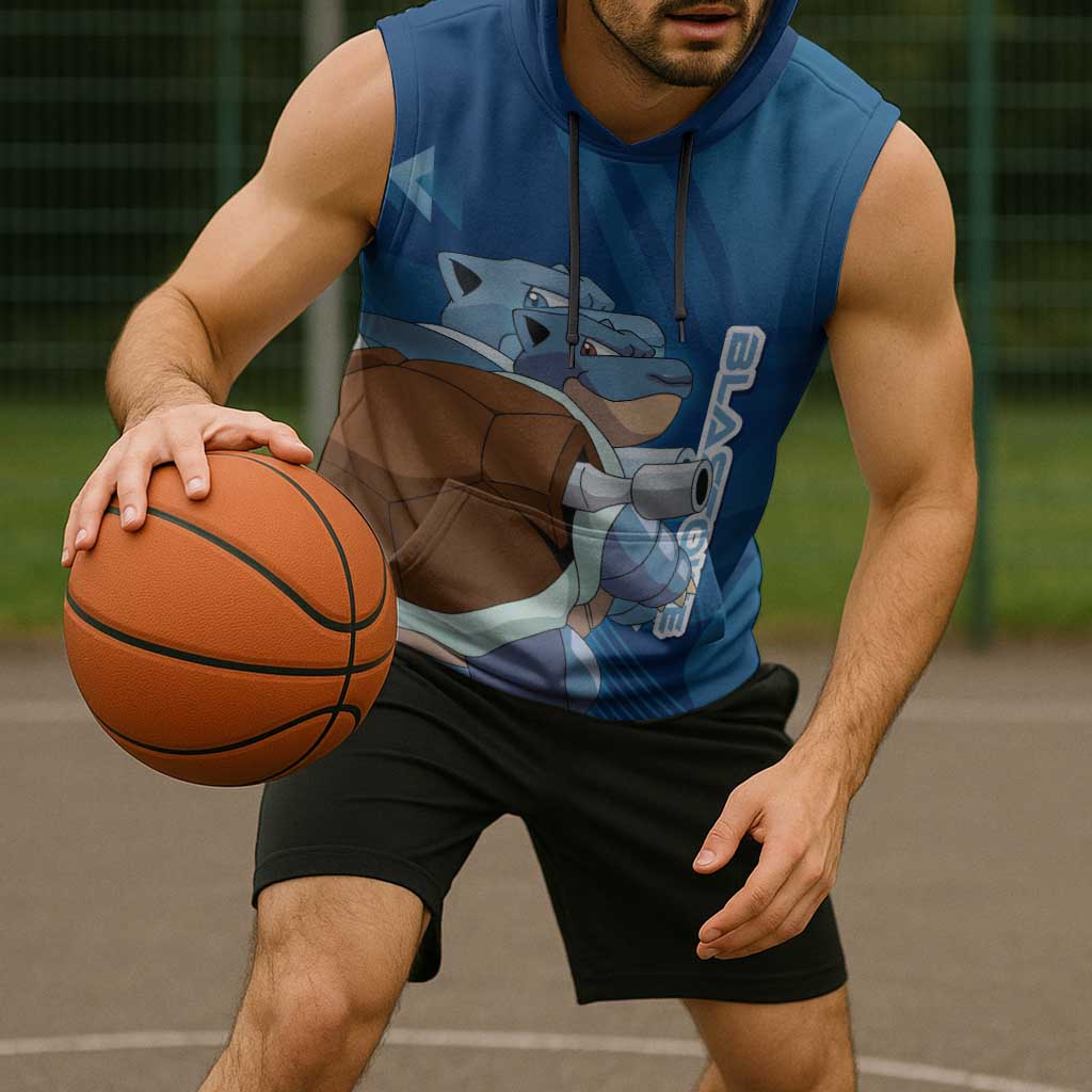 Blastoise Poké Sleeveless Hoodie Tech Armor Anime Wave Style