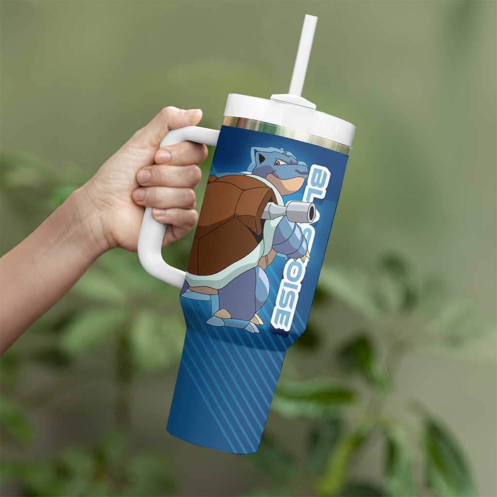 Blastoise Poké Tumbler With Handle Tech Armor Anime Wave Style