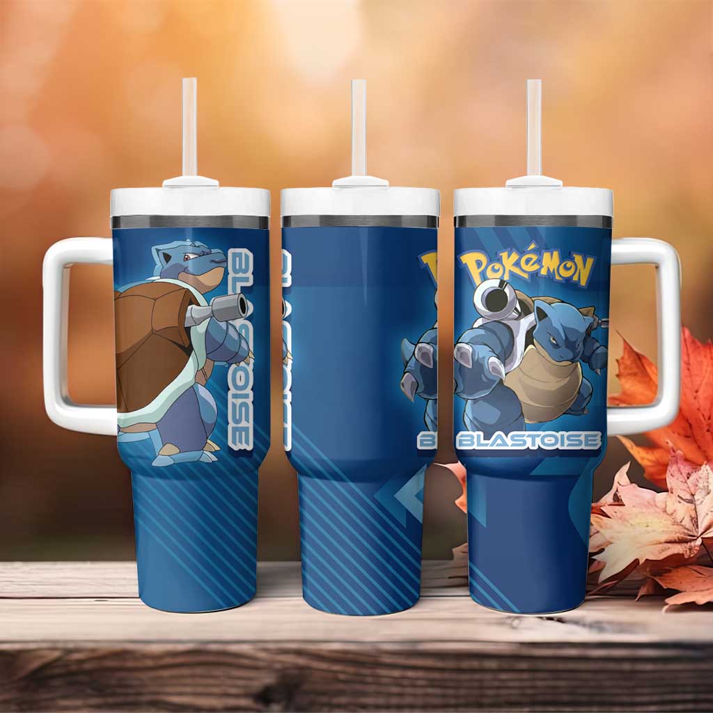 Blastoise Poké Tumbler With Handle Tech Armor Anime Wave Style