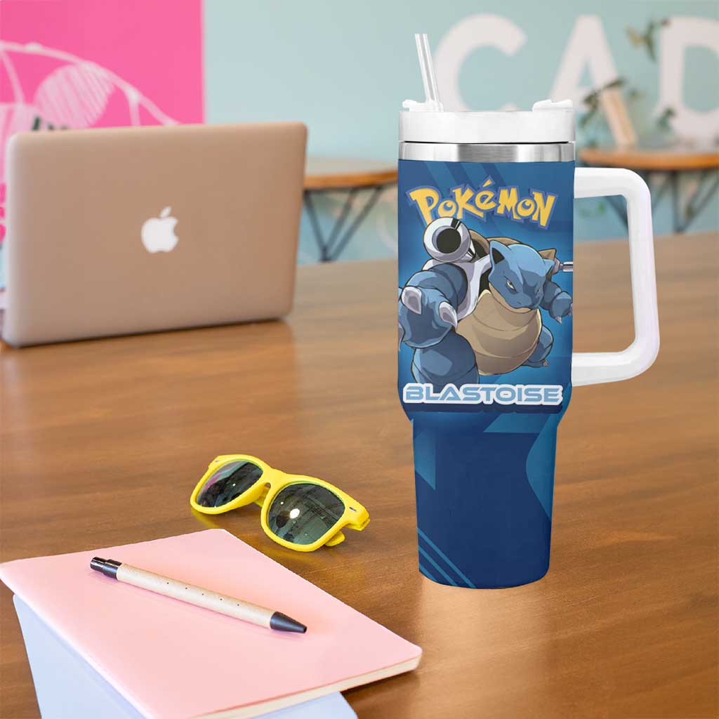 Blastoise Poké Tumbler With Handle Tech Armor Anime Wave Style