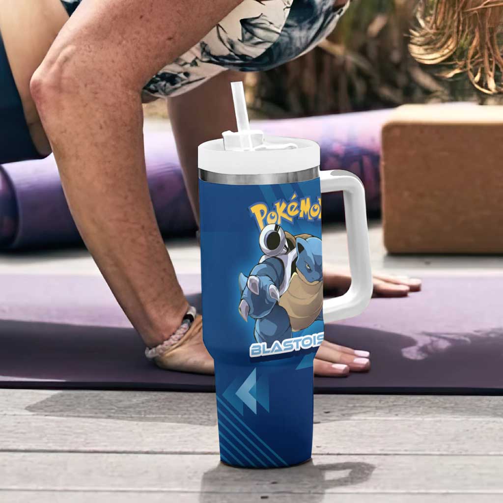 Blastoise Poké Tumbler With Handle Tech Armor Anime Wave Style