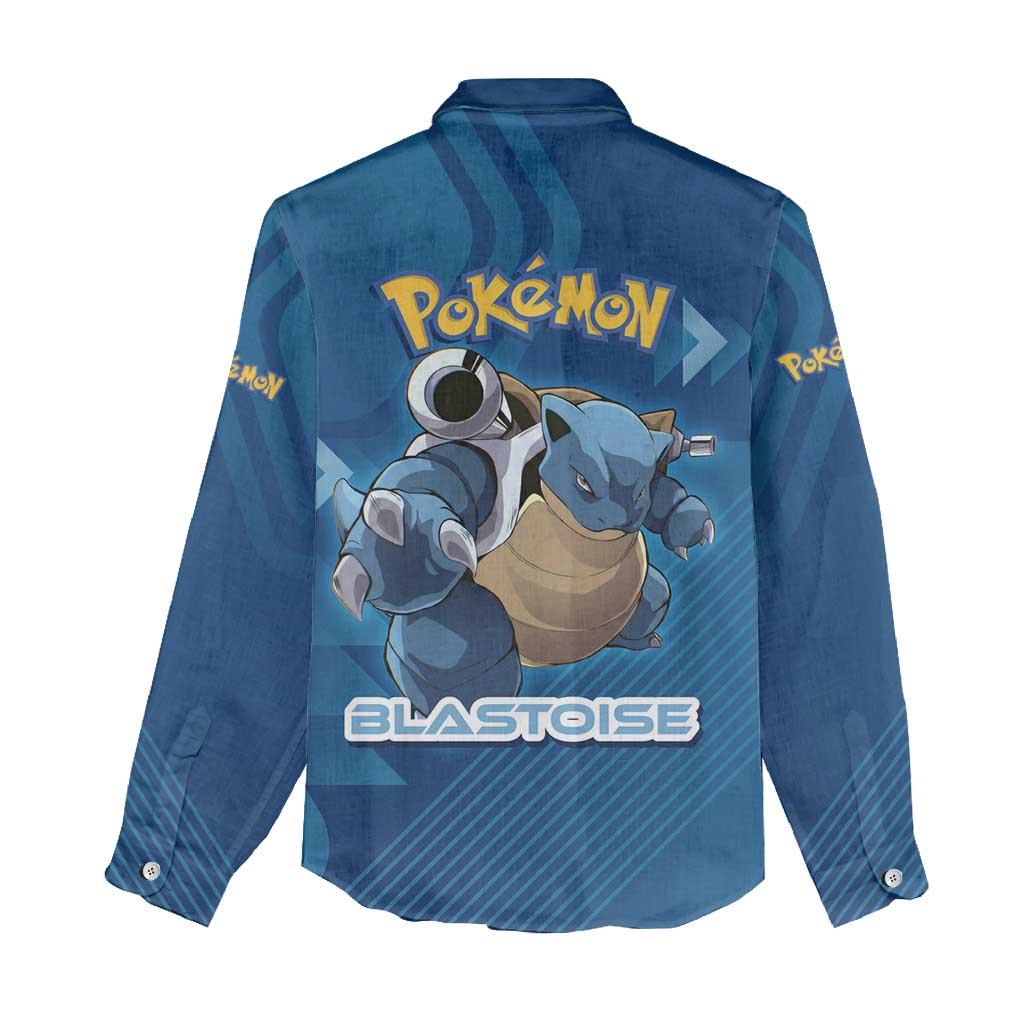 Blastoise Poké Women Casual Shirt Tech Armor Anime Wave Style