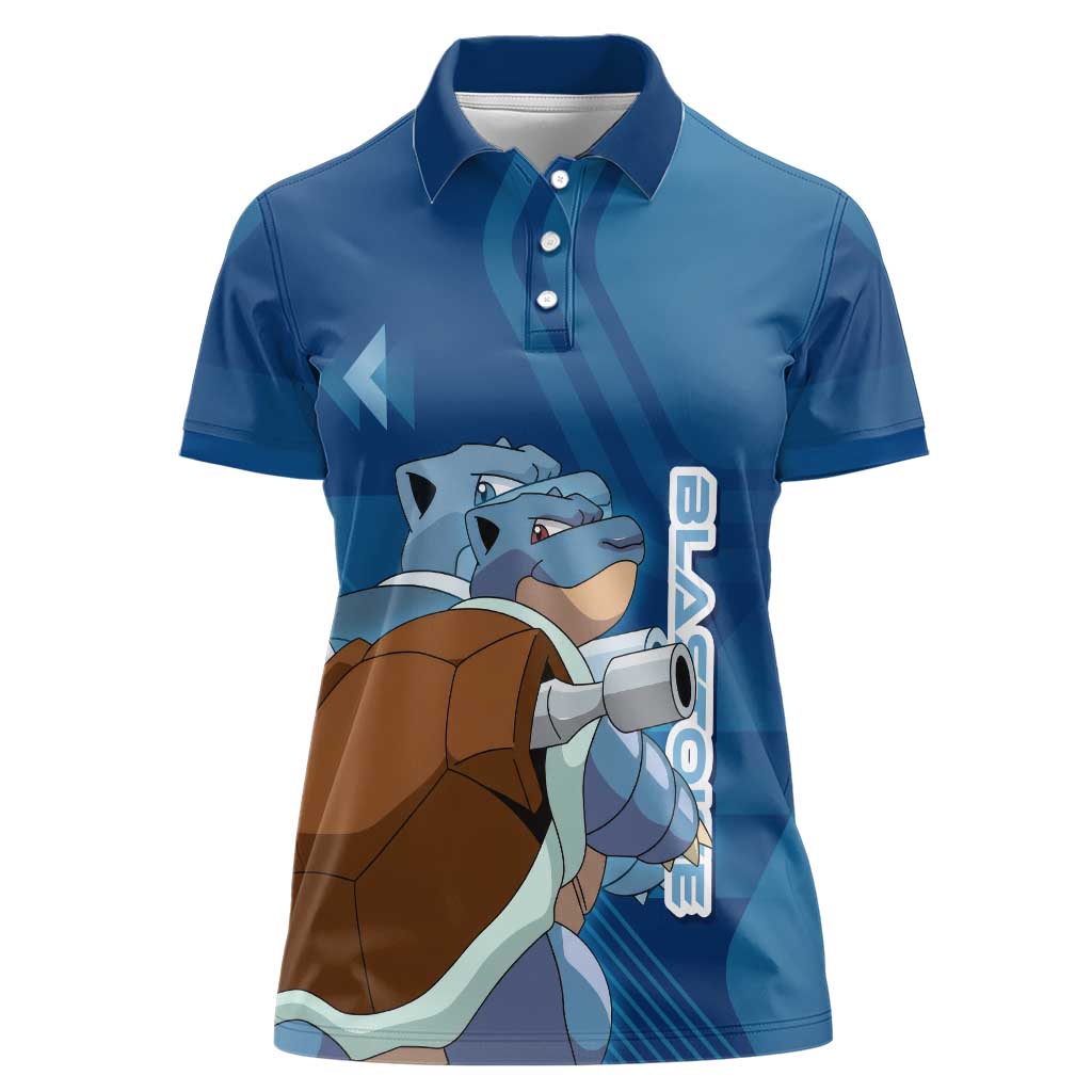 Blastoise Poké Women Polo Shirt Tech Armor Anime Wave Style