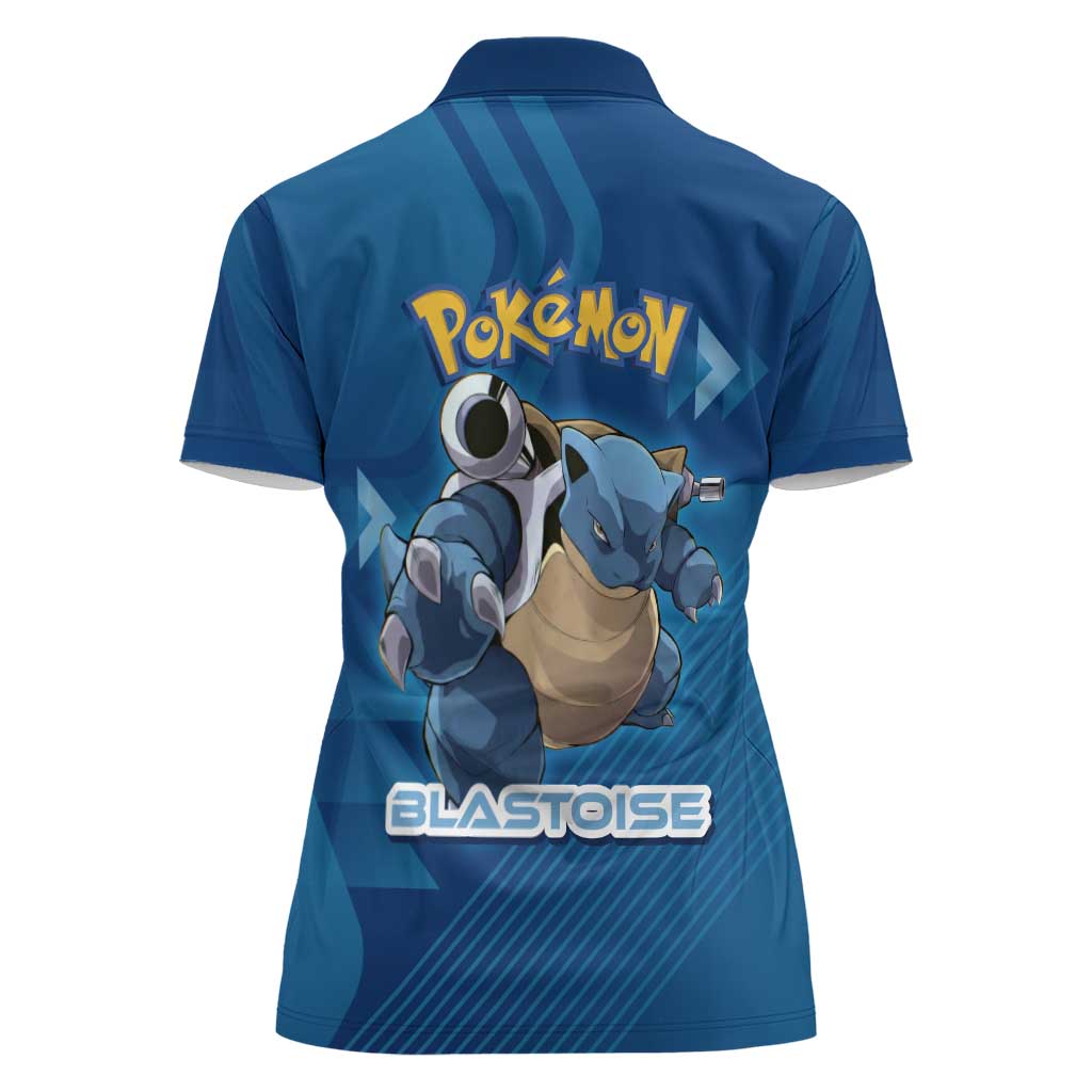 Blastoise Poké Women Polo Shirt Tech Armor Anime Wave Style