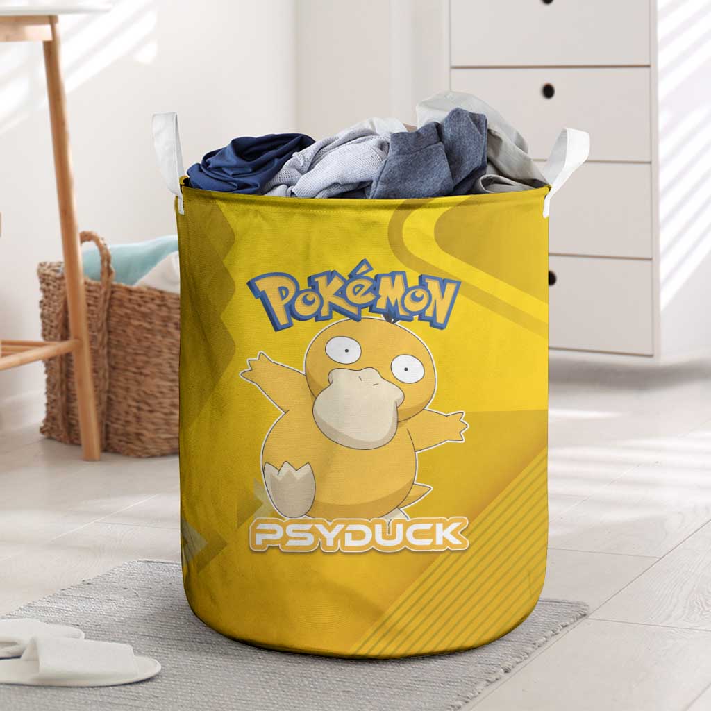 Psyduck Poké Laundry Basket Confused Yellow Cartoon Vector Style