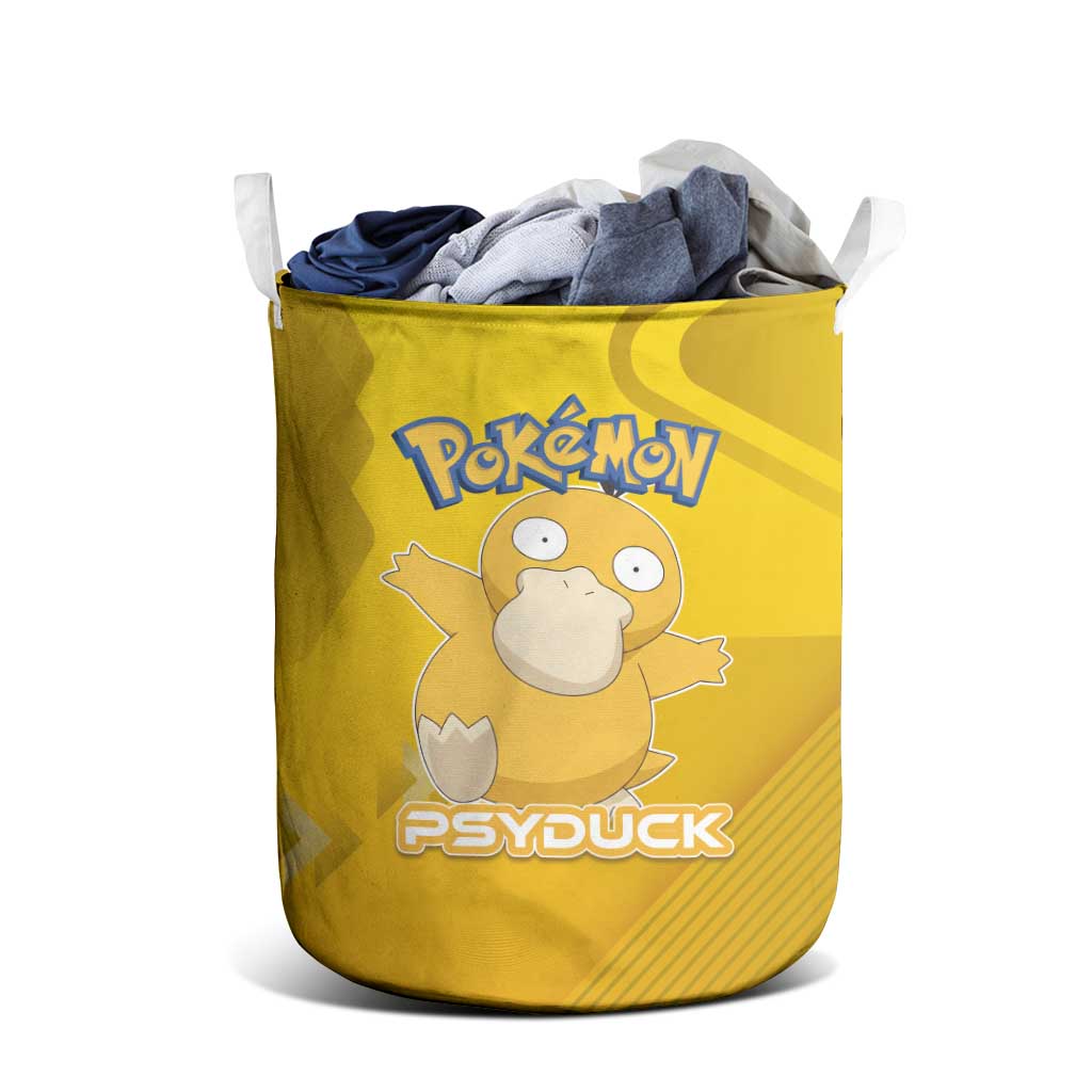 Psyduck Poké Laundry Basket Confused Yellow Cartoon Vector Style