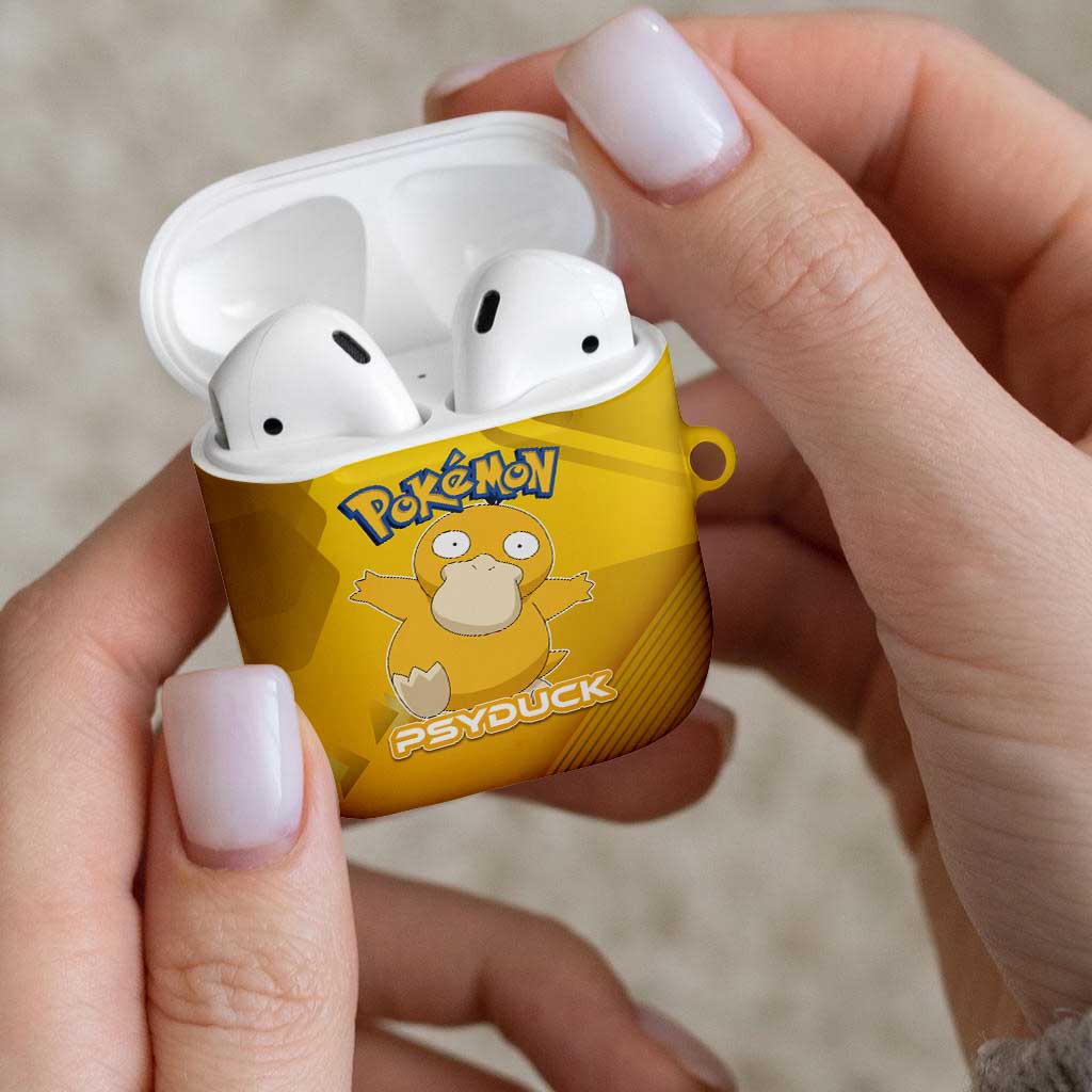 Psyduck Poké AirPods Case Confused Yellow Cartoon Vector Style