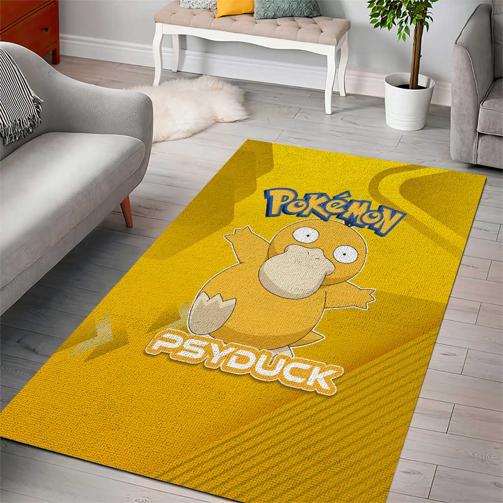 Psyduck Poké Area Rug Confused Yellow Cartoon Vector Style