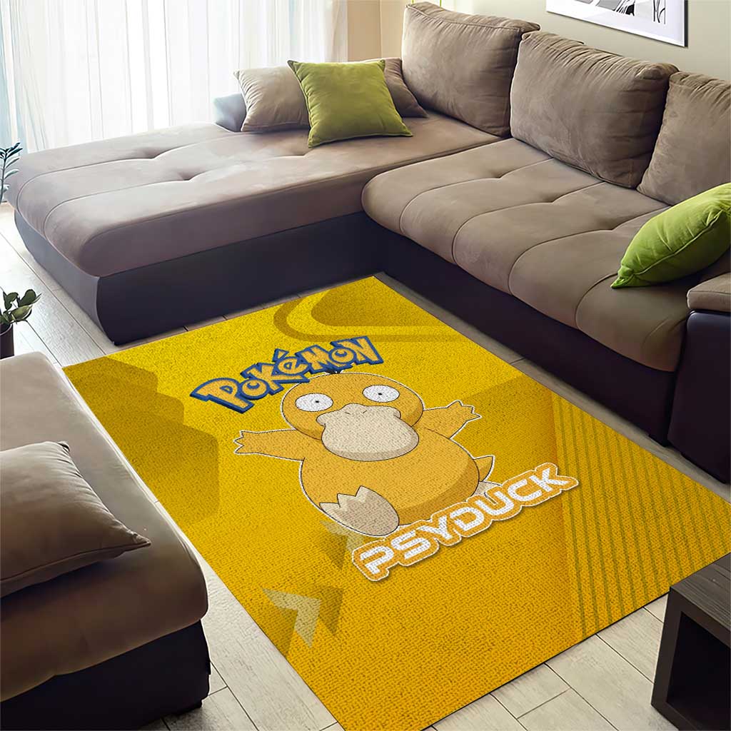 Psyduck Poké Area Rug Confused Yellow Cartoon Vector Style