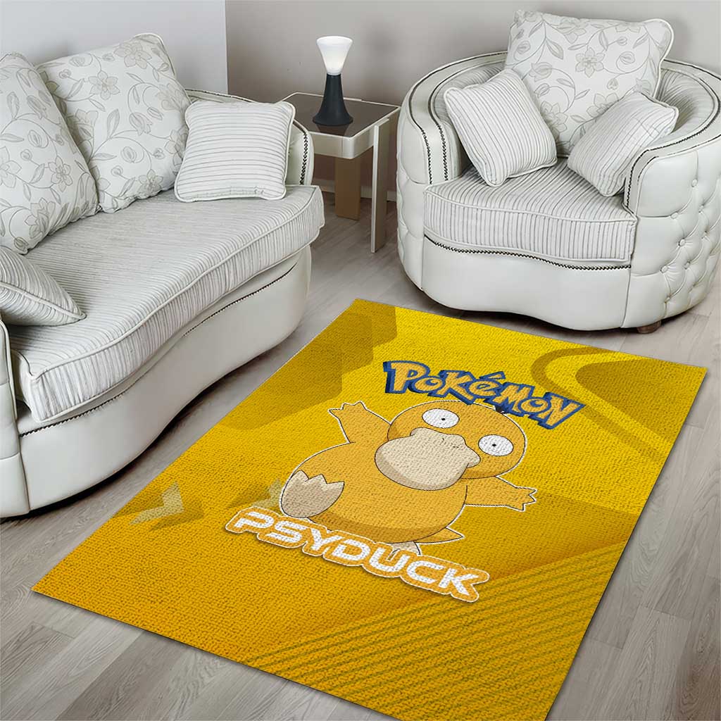 Psyduck Poké Area Rug Confused Yellow Cartoon Vector Style