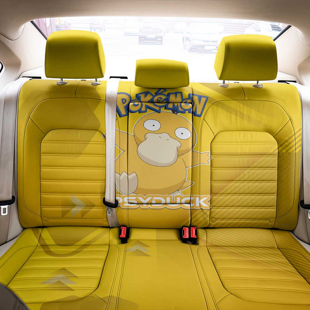 Psyduck Poké Back Car Seat Cover Confused Yellow Cartoon Vector Style