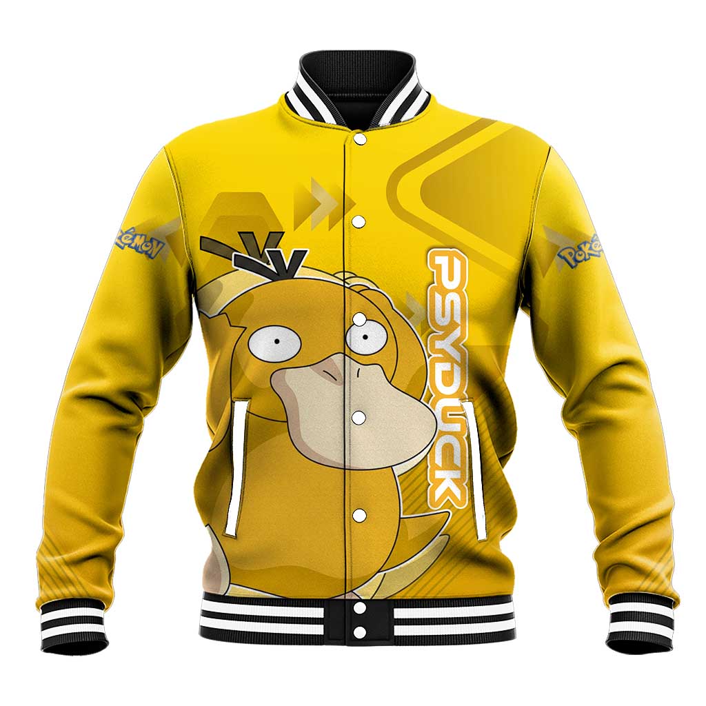 Psyduck Poké Baseball Jacket Confused Yellow Cartoon Vector Style