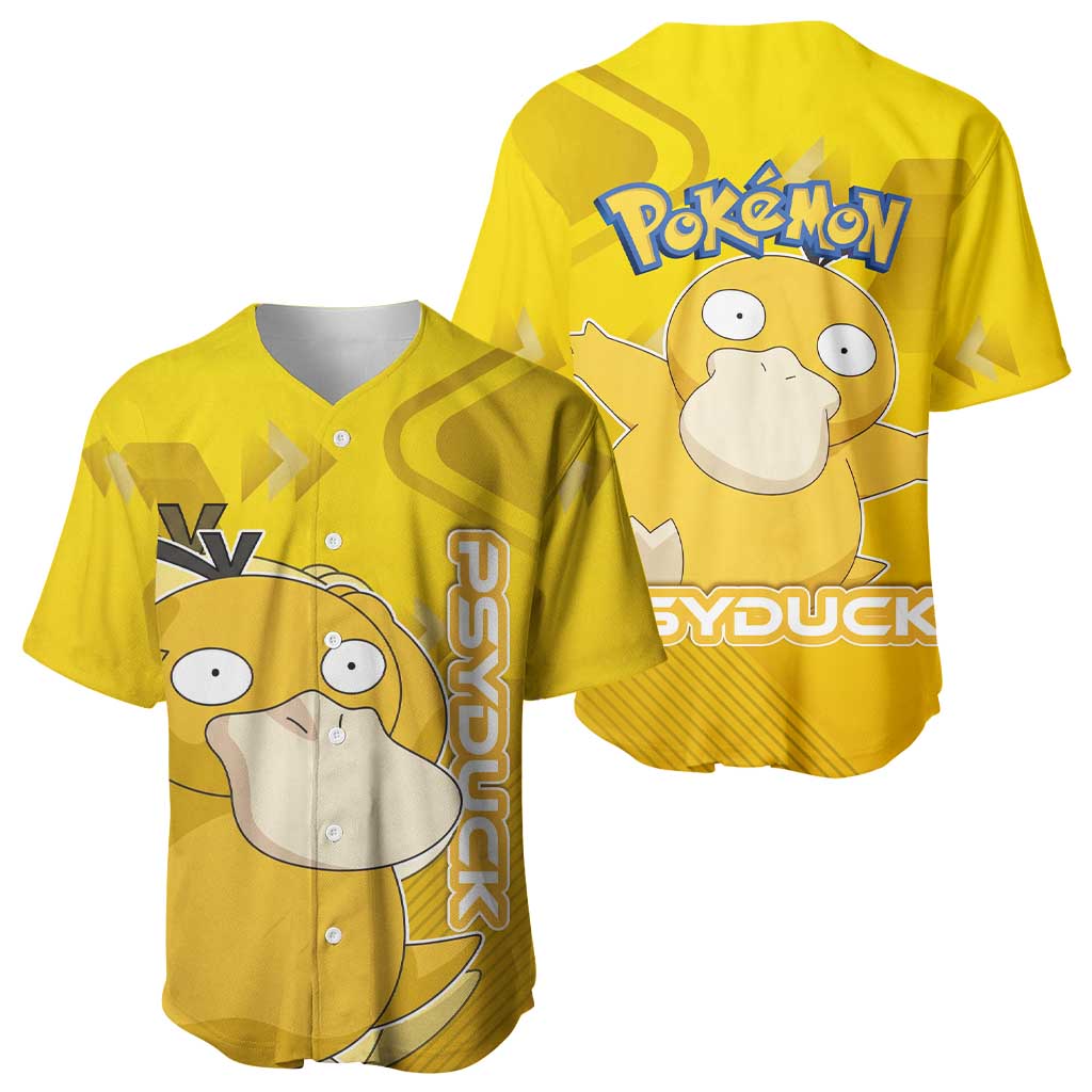 Psyduck Poké Baseball Jersey Confused Yellow Cartoon Vector Style