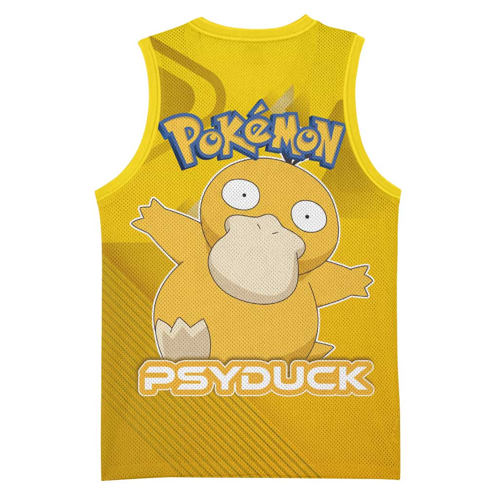 Psyduck Poké Basketball Jersey Confused Yellow Cartoon Vector Style