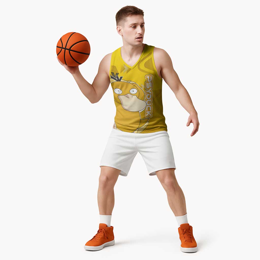 Psyduck Poké Basketball Jersey Confused Yellow Cartoon Vector Style