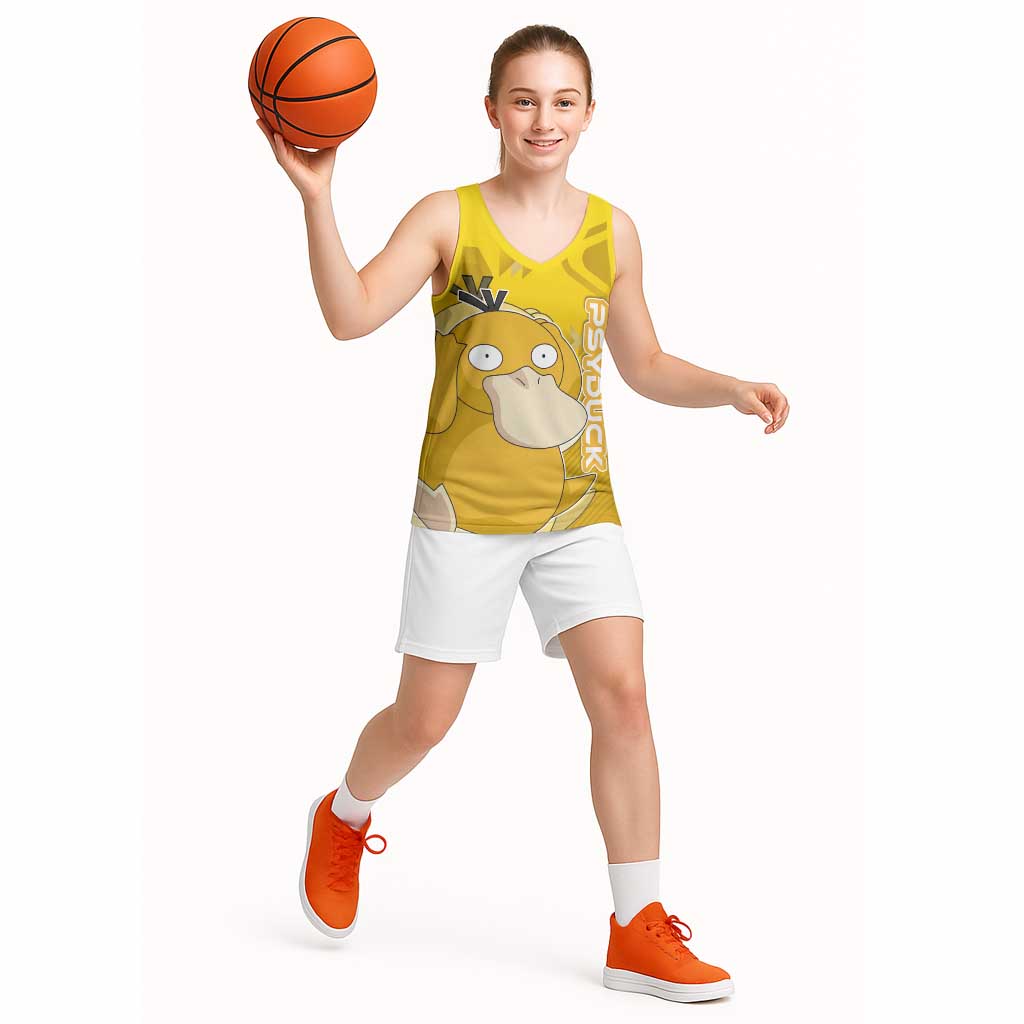 Psyduck Poké Basketball Jersey Confused Yellow Cartoon Vector Style