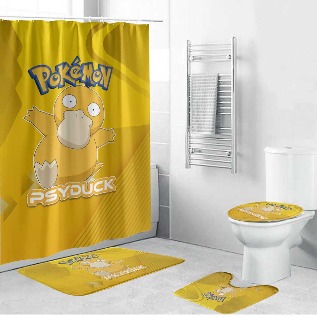 Psyduck Poké Bathroom Set Confused Yellow Cartoon Vector Style