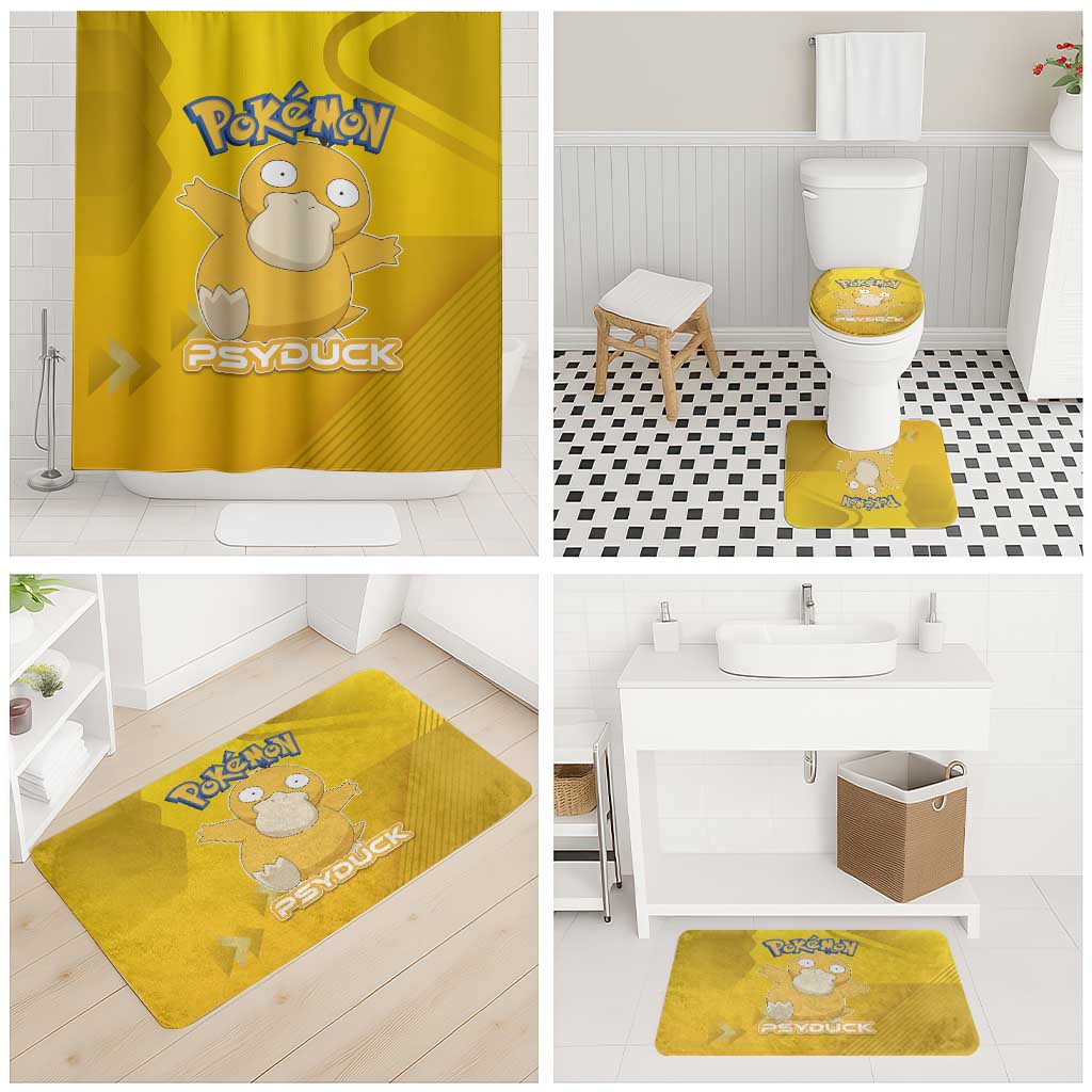 Psyduck Poké Bathroom Set Confused Yellow Cartoon Vector Style