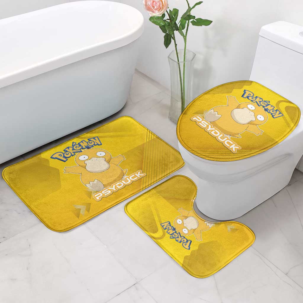 Psyduck Poké Bathroom Set Confused Yellow Cartoon Vector Style