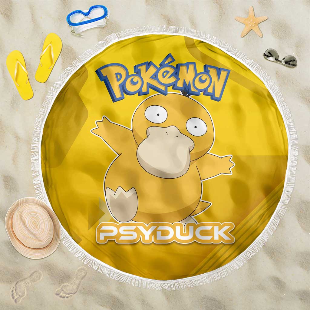 Psyduck Poké Beach Blanket Confused Yellow Cartoon Vector Style