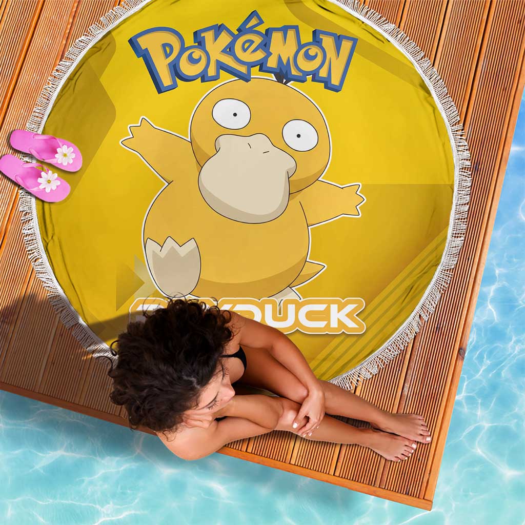 Psyduck Poké Beach Blanket Confused Yellow Cartoon Vector Style