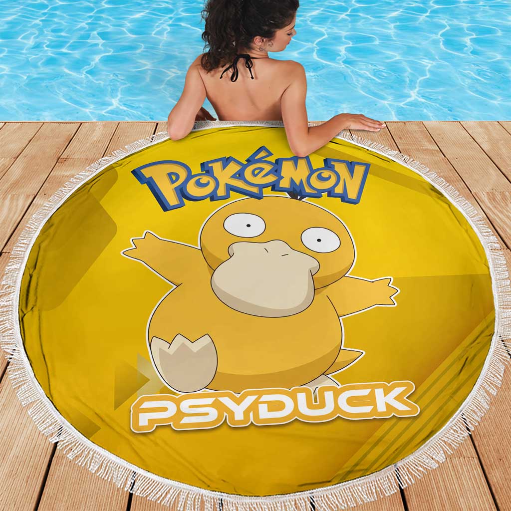 Psyduck Poké Beach Blanket Confused Yellow Cartoon Vector Style