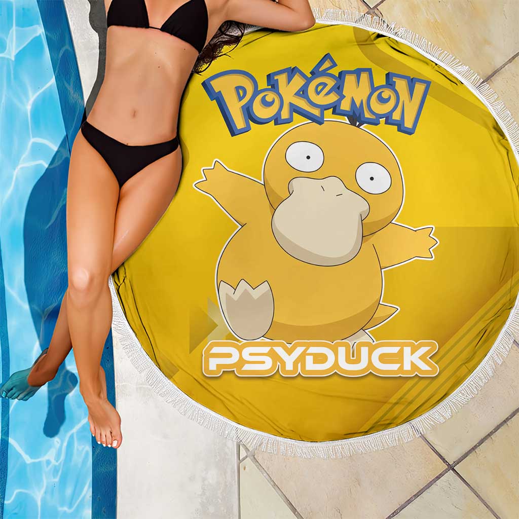 Psyduck Poké Beach Blanket Confused Yellow Cartoon Vector Style