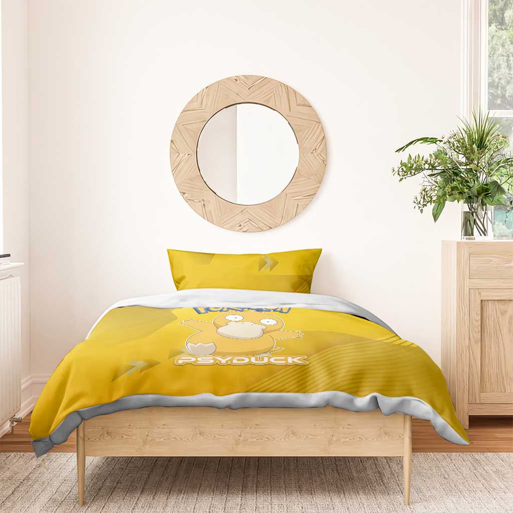 Psyduck Poké Bedding Set Confused Yellow Cartoon Vector Style