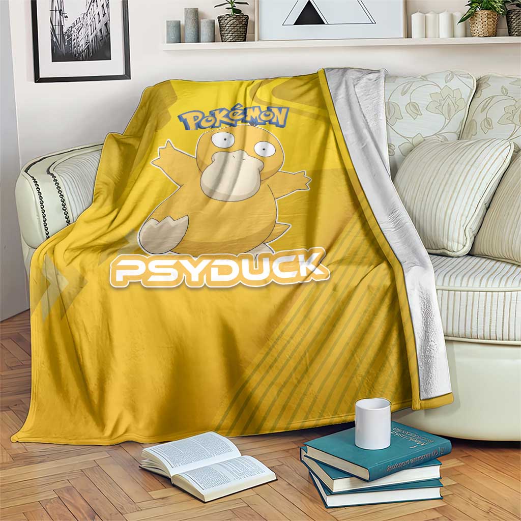 Psyduck Poké Blanket Confused Yellow Cartoon Vector Style