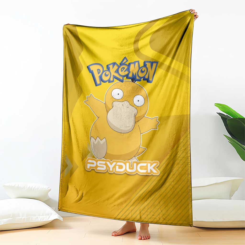 Psyduck Poké Blanket Confused Yellow Cartoon Vector Style