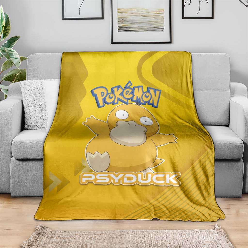 Psyduck Poké Blanket Confused Yellow Cartoon Vector Style