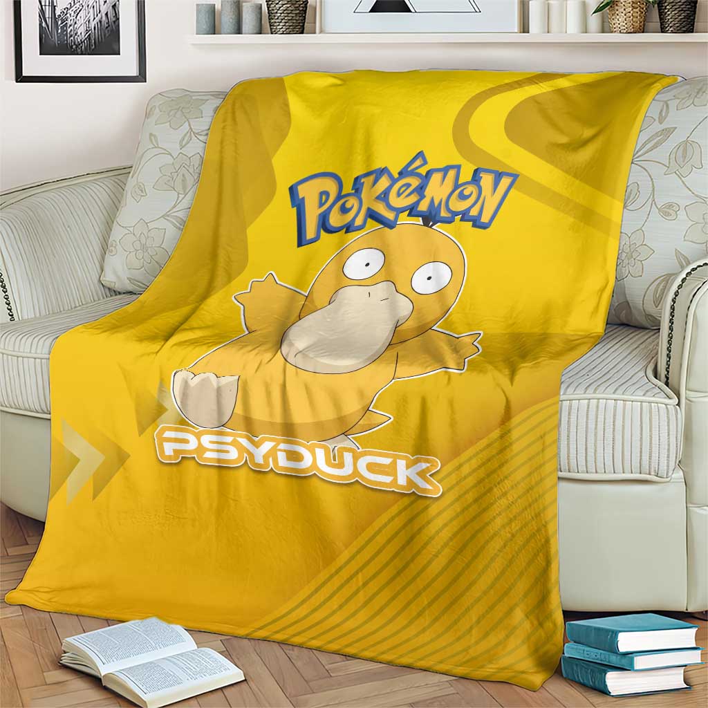 Psyduck Poké Blanket Confused Yellow Cartoon Vector Style