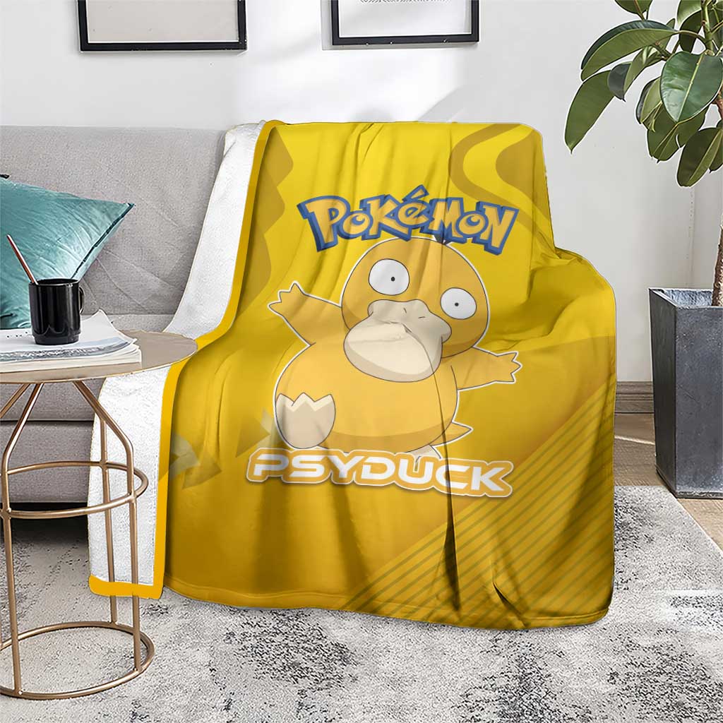Psyduck Poké Blanket Confused Yellow Cartoon Vector Style