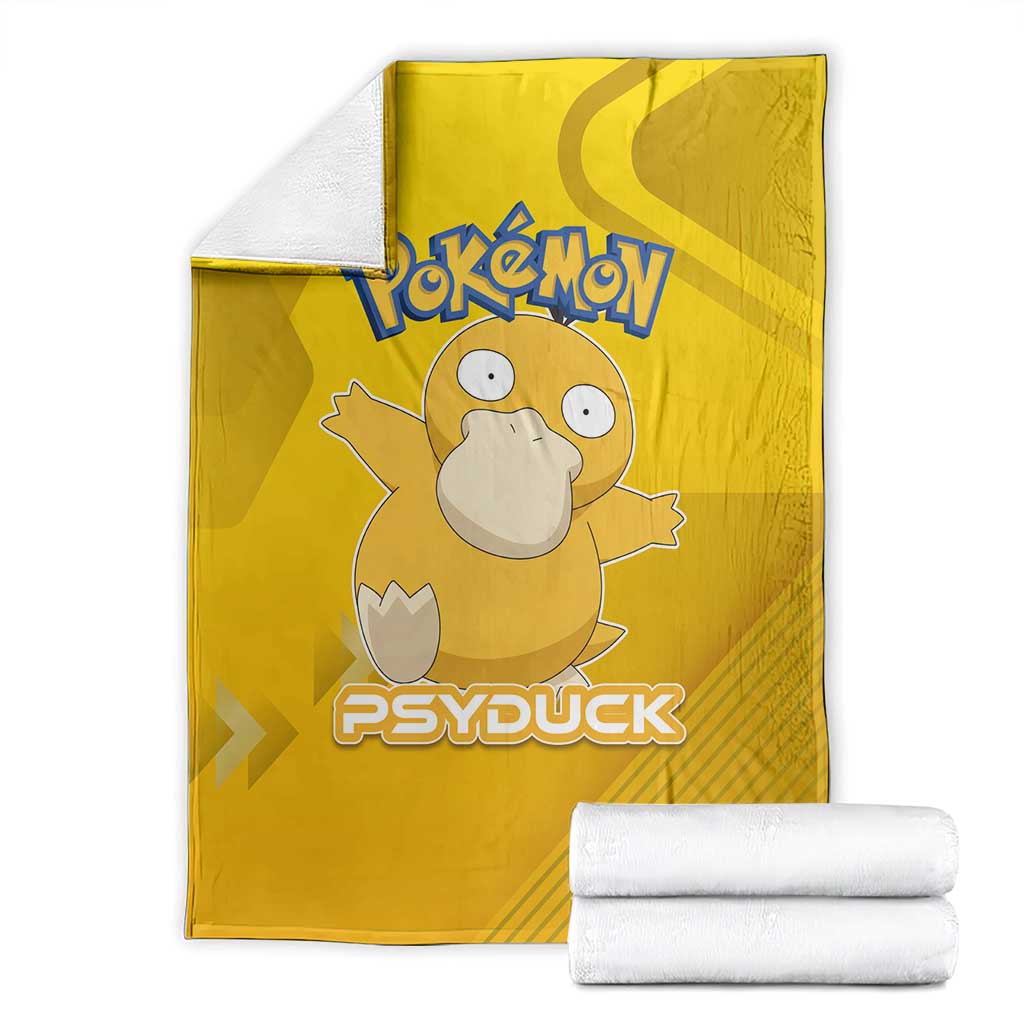 Psyduck Poké Blanket Confused Yellow Cartoon Vector Style