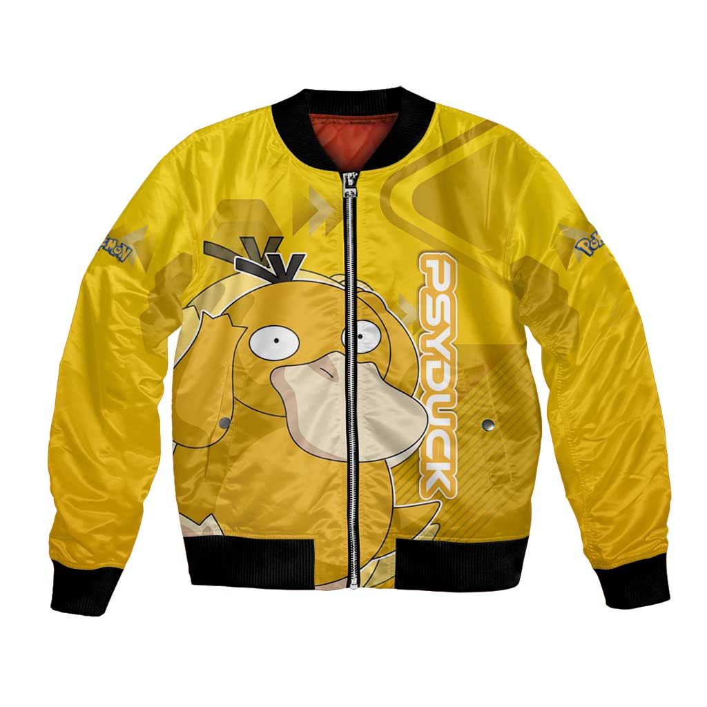 Psyduck Poké Bomber Jacket Confused Yellow Cartoon Vector Style