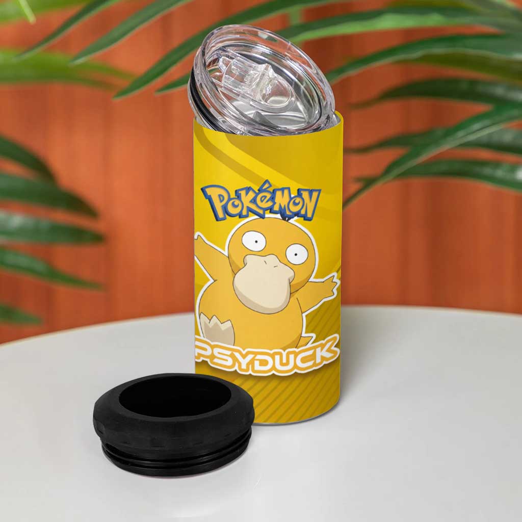Psyduck Poké 4 in 1 Can Cooler Tumbler Confused Yellow Cartoon Vector Style