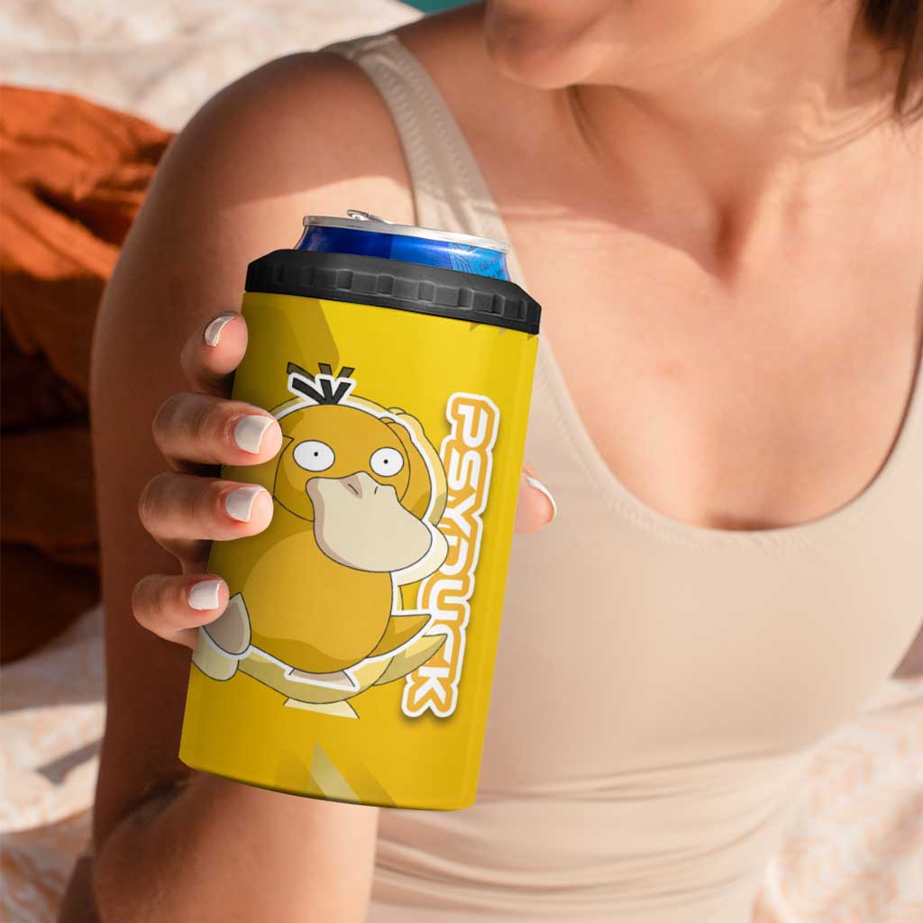Psyduck Poké 4 in 1 Can Cooler Tumbler Confused Yellow Cartoon Vector Style