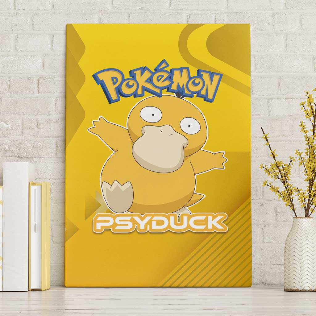 Psyduck Poké Canvas Wall Art Confused Yellow Cartoon Vector Style