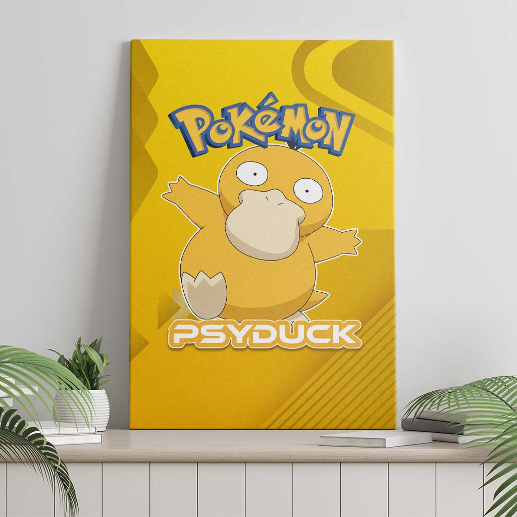 Psyduck Poké Canvas Wall Art Confused Yellow Cartoon Vector Style