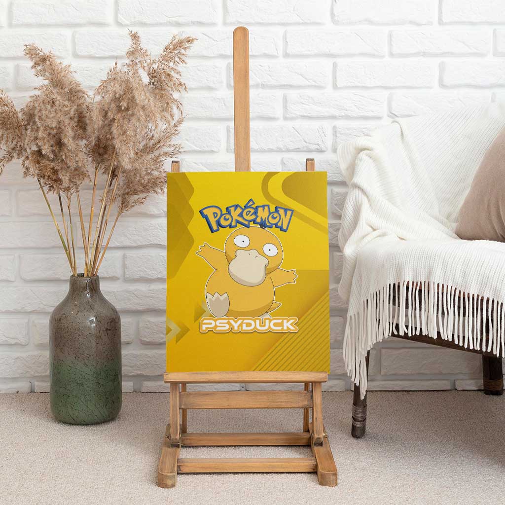 Psyduck Poké Canvas Wall Art Confused Yellow Cartoon Vector Style