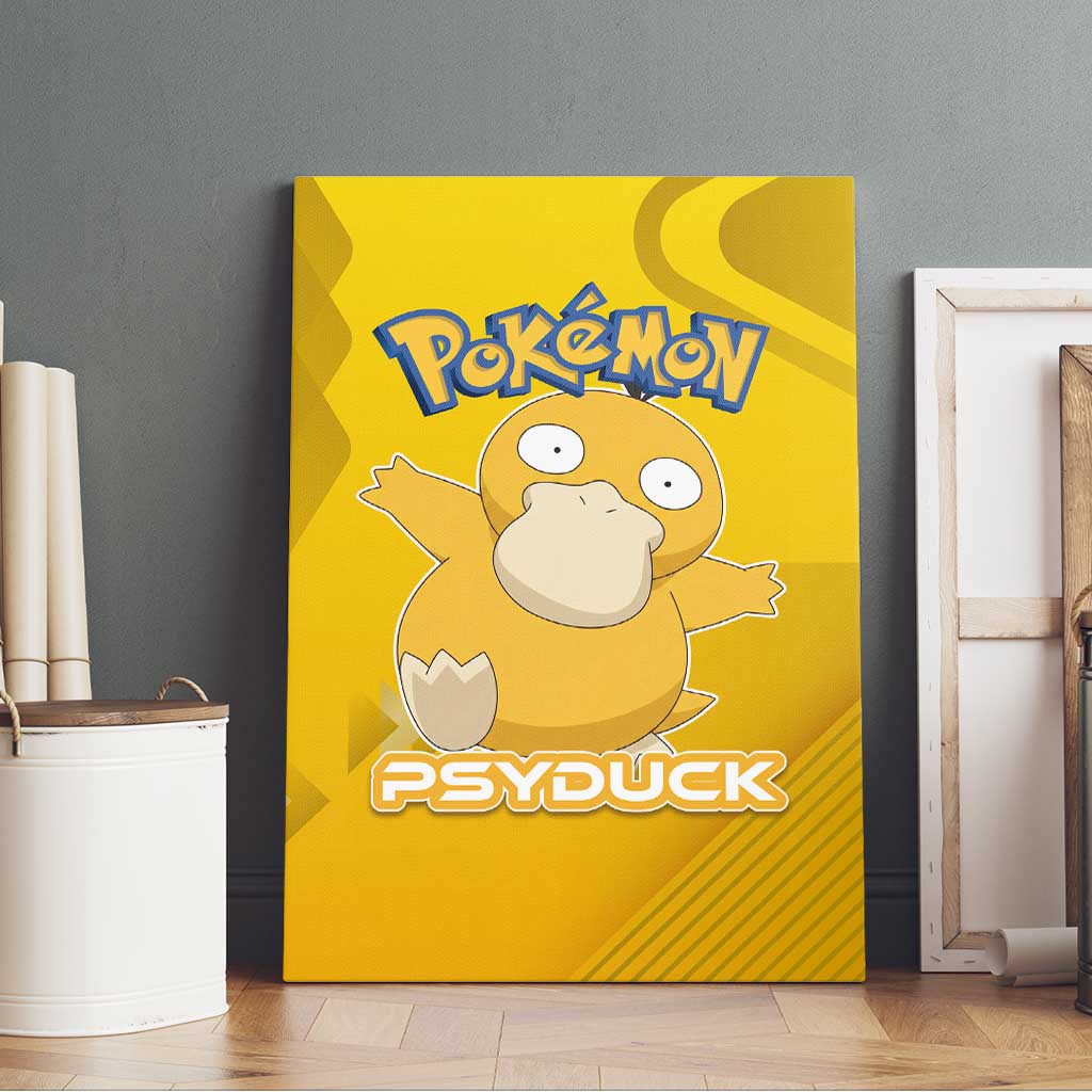 Psyduck Poké Canvas Wall Art Confused Yellow Cartoon Vector Style