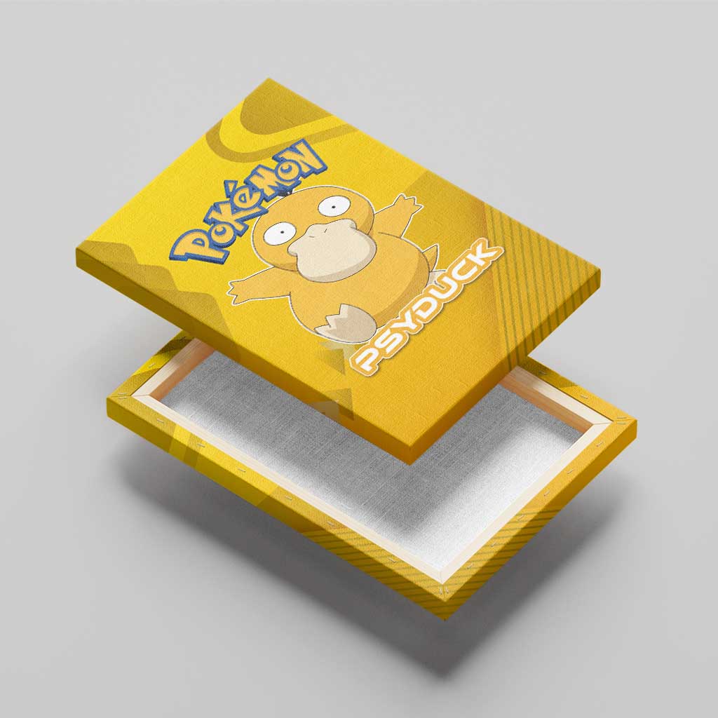 Psyduck Poké Canvas Wall Art Confused Yellow Cartoon Vector Style