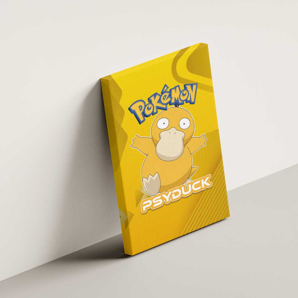 Psyduck Poké Canvas Wall Art Confused Yellow Cartoon Vector Style