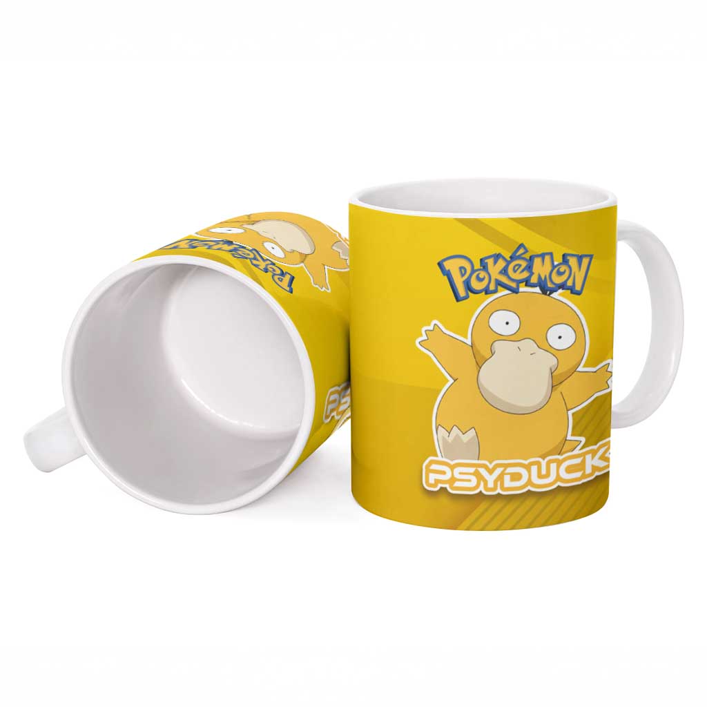 Psyduck Poké Ceramic Mug Confused Yellow Cartoon Vector Style
