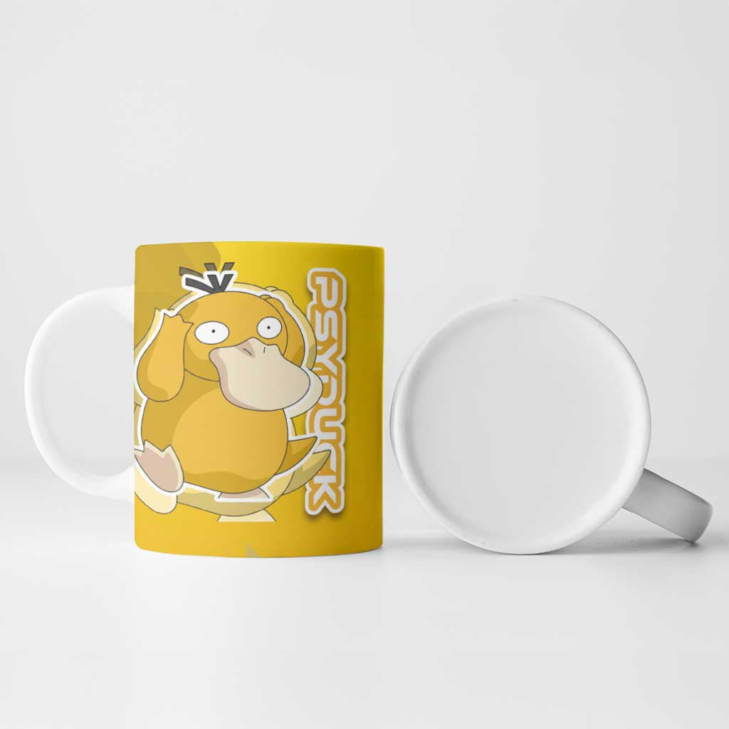 Psyduck Poké Ceramic Mug Confused Yellow Cartoon Vector Style