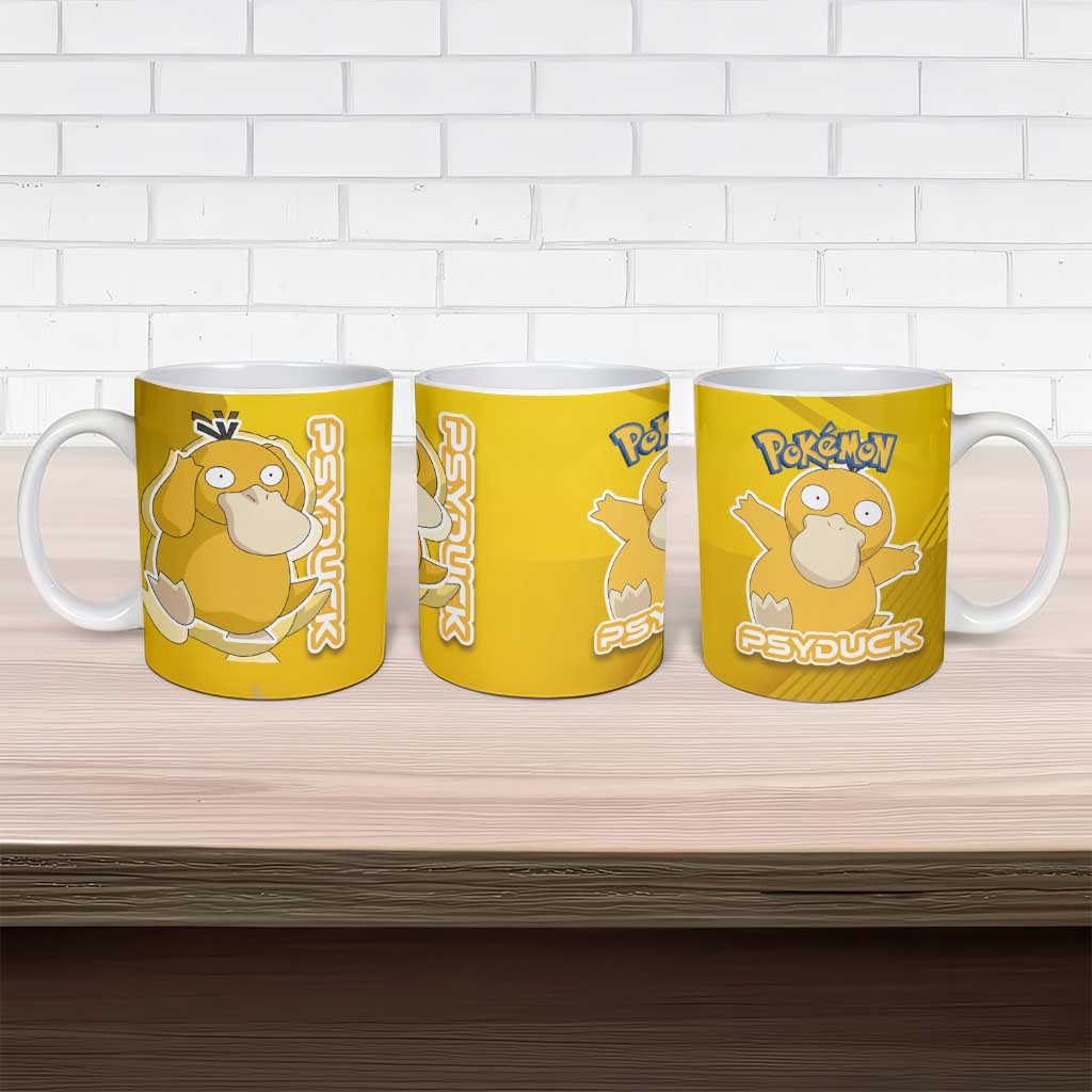 Psyduck Poké Ceramic Mug Confused Yellow Cartoon Vector Style